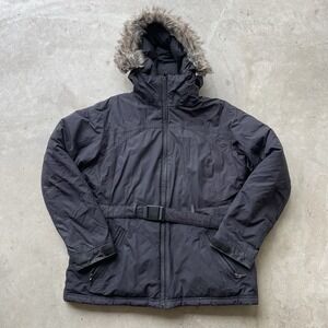 The North Face Hyvent Arctic Goose Down Faux Fur Hood Puffer Jacket Black XL